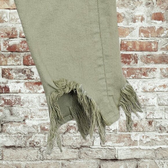 2/$50 L'Agence Green Distressed Jeans Size 25 | Trendy Slim-Fit Denim Pants - Picture 4 of 7